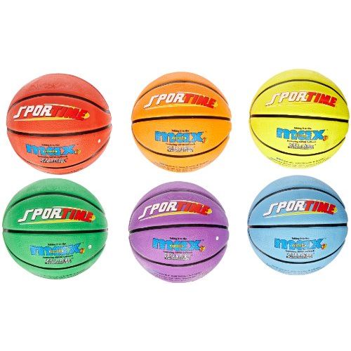  SportimeMax Junior Basketballs, 27 Inches, Multiple Colors, Set of 6