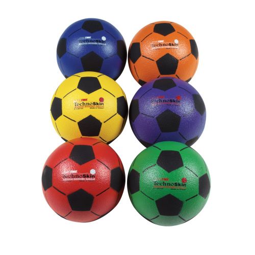  Sportime TechnoSkin Coated Indoor Foam Soccer Balls, Size 4, Set of 6