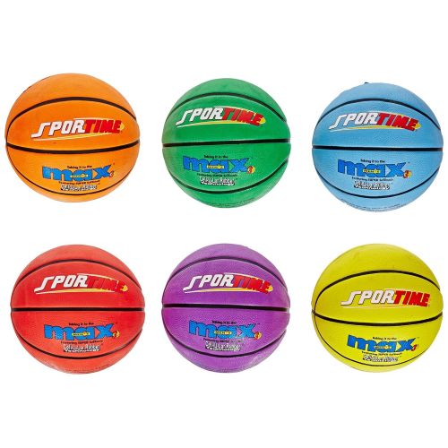  SportimeMax Mens Basketballs, 29-12 Inches, Multiple Colors, Set of 6