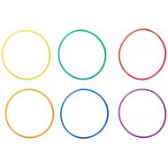 Sportime UltraHoops Strong and Controllable No-Kink PE Hoops - 24 inch - Set of 6 - Assorted Colors