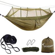 [아마존베스트]Sportneer Double Camping Hammock with Mosquito/Bug Net, Lightweight Parachute Portable Hammocks for Hiking, Travel, Backpacking, Beach, Yard Gear with Tree Strap