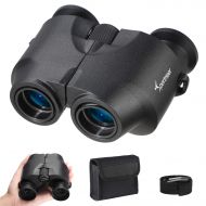 Sportneer 10x25 Powerful Binoculars with Foldable Soft Eyepieces, Clear Weak Light Night Vision, Compact Lightweight - Binoculars for Bird Watching,Hunting,Sports Games and Concert