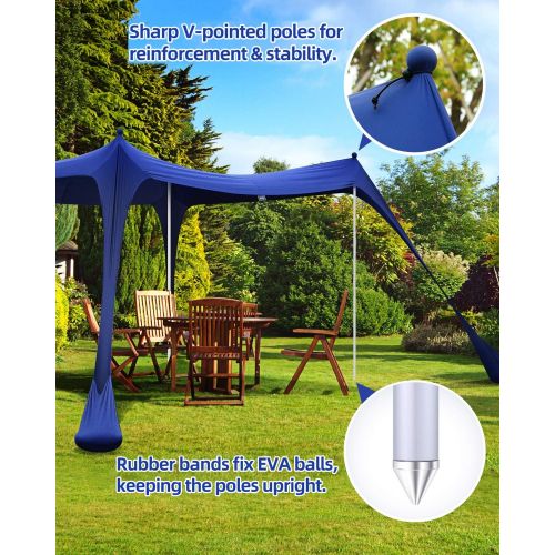  Beach Tent, Sportneer 10x10 FT Beach Canopy Sun Shade UPF50+ with 4 Stability Poles Sand Shovel and Ground Pegs Portable Sun Shelter for Beaching Camping Sport Event Fishing Backya