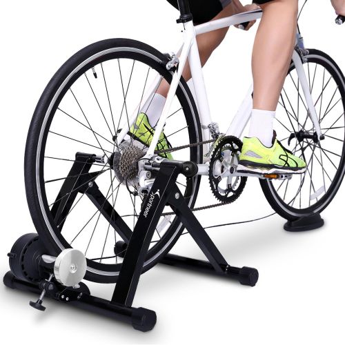  [아마존베스트]Sportneer Bike Trainer Stand Steel Bicycle Exercise Magnetic Stand with Noise Reduction Wheel for Road Bike
