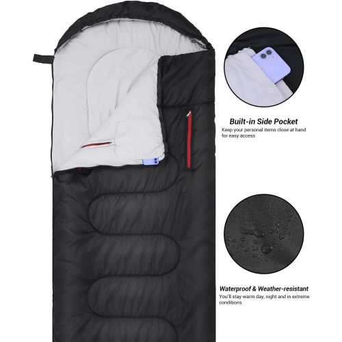  Sleeping Bags for Adults, Sportneer Wearable Sleeping Bag with Zippered Holes for Arms and Feet Lightweight Waterproof Sleeping Bag for Kids Woman Man Backpacking Camping Hiking Tr