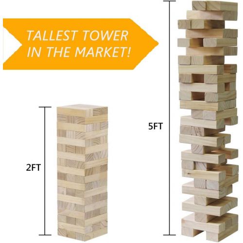  [아마존 핫딜]  [아마존핫딜]Sports Festival Giant Wooden Tumbling Timbers with Storage Bag, Hardwood Block Stacking Game for Yard Games