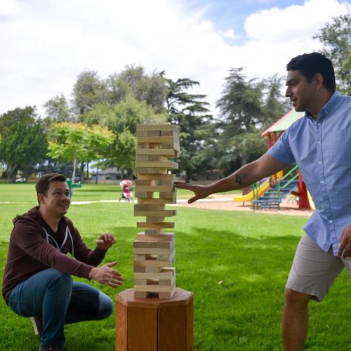  [아마존 핫딜]  [아마존핫딜]Sports Festival Giant Wooden Tumbling Timbers with Storage Bag, Hardwood Block Stacking Game for Yard Games