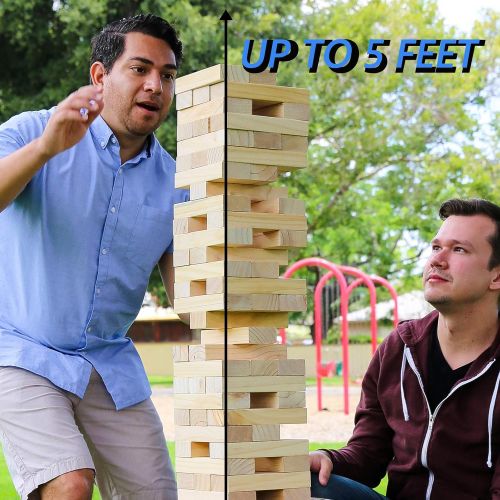  [아마존 핫딜]  [아마존핫딜]Sports Festival Giant Wooden Tumbling Timbers with Storage Bag, Hardwood Block Stacking Game for Yard Games