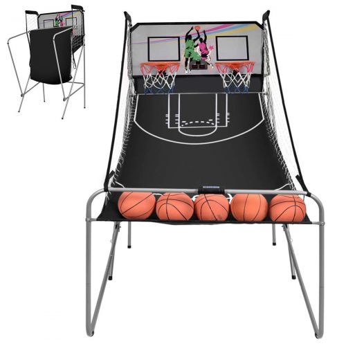  Sports COSTWAY Indoor Basketball Arcade Game Sport Double Triple Electronic Hoops Shot 2 Player 3 Player W/ 4,6 Balls (2 Player)