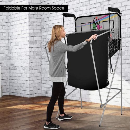  Sports COSTWAY Indoor Basketball Arcade Game Sport Double Triple Electronic Hoops Shot 2 Player 3 Player W/ 4,6 Balls (2 Player)