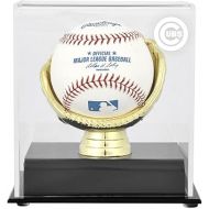 Sports Memorabilia Chicago Cubs Gold Glove Single Baseball Logo Display Case - Baseball Free Standing Display Cases ''Case Only''