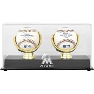 Miami Marlins Gold Glove Double Baseball Logo Display Case - Baseball Free Standing Display Cases ''Case Only''