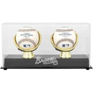 Atlanta Braves Gold Glove Double Baseball Logo Display Case - Baseball Free Standing Display Cases ''Case Only''