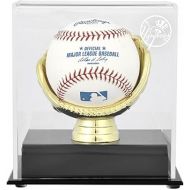 Sports Memorabilia New York Yankees Logo Gold Glove Single Baseball Logo Display Case - Baseball Free Standing Display Cases ''Case Only''