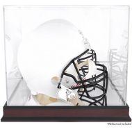 Sports Memorabilia Louisville Cardinals Mahogany Base Logo Helmet Display Case with Mirror Back - College Football Helmet Free Standing Display Cases