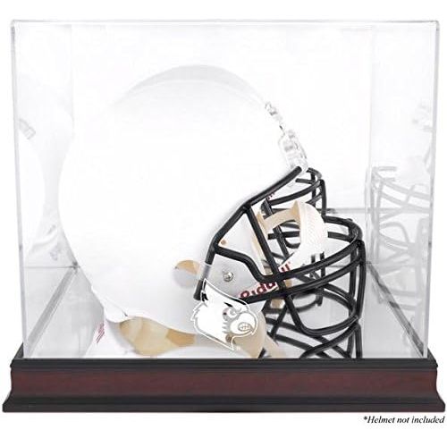  Sports Memorabilia Louisville Cardinals Mahogany Base Logo Helmet Display Case with Mirror Back - College Football Helmet Free Standing Display Cases