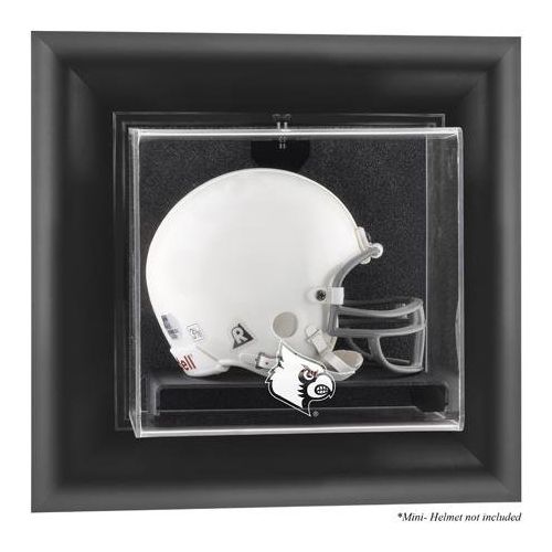  Sports Memorabilia Louisville Cardinals Black Framed Logo Wall-Mountable Mini Helmet Display Case - College Mini Helmet Logo Display Cases