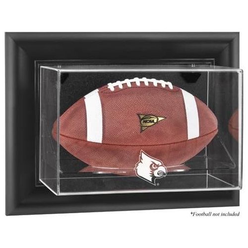  Sports Memorabilia Louisville Cardinals Black Framed Logo Wall-Mountable Football Display Case - College Football Logo Display Cases