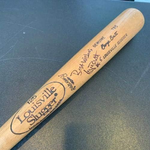  Sports Memorabilia 1980 George Brett Signed Game Used Louisville Slugger Baseball Bat MEARS COA - Autographed MLB Bats