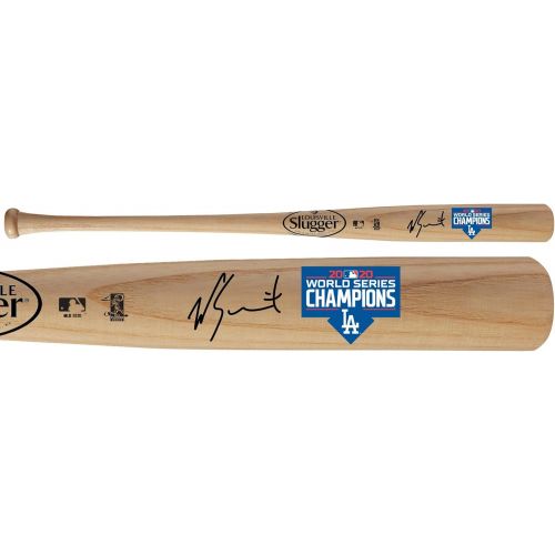  Sports Memorabilia Will Smith Los Angeles Dodgers 2020 MLB World Series Champions Autographed Louisville Slugger Champions Logo Bat - Autographed MLB Bats