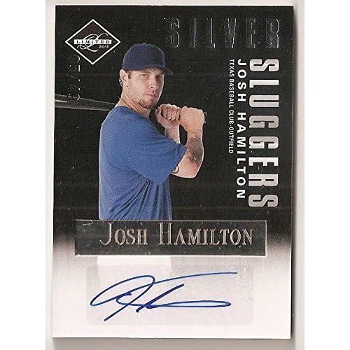  Sports Memorabilia 2012 Panini Limited Silver Sluggers Josh Hamilton Signed Auto LA Angels /49 - MLB Autographed Baseball Cards