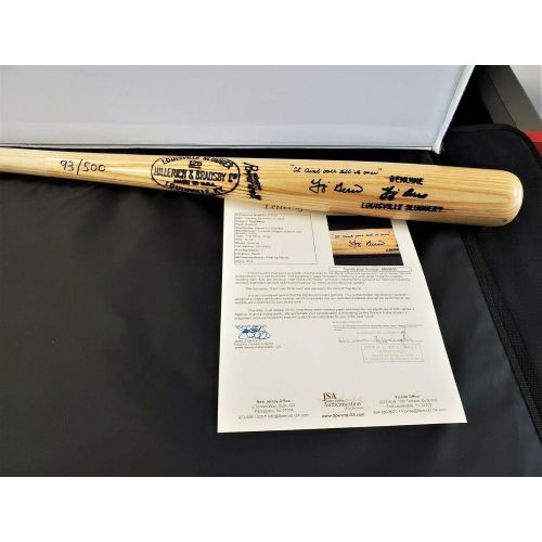 Sports Memorabilia Yogi Berra IT AINT OVER TILL ITS OVER Autograph Louisville Slugger Bat JSA Cert - Autographed MLB Bats