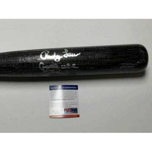  Sports Memorabilia Rudy Law Signed Game Used Louisville Slugger Baseball Bat *Dodgers PSA 4A72792 - Autographed MLB Bats