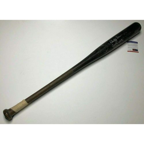  Sports Memorabilia Rudy Law Signed Game Used Louisville Slugger Baseball Bat *Dodgers PSA 4A72792 - Autographed MLB Bats
