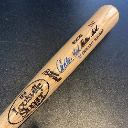  Sports Memorabilia Carlton Fisk Signed Louisville Slugger Game Model Baseball Bat JSA COA - Autographed MLB Bats