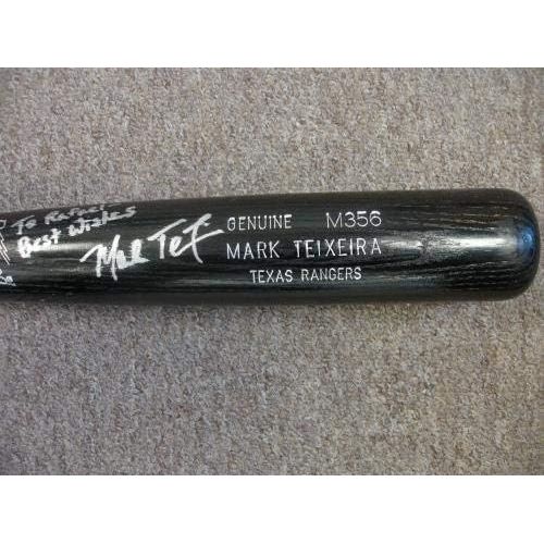  Sports Memorabilia Mark Teixeira Texas Rangers Game Issued Autographed Louisville Slugger M356 Bat - Autographed MLB Bats