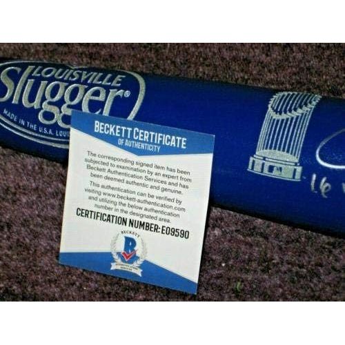  Sports Memorabilia WILLSON CONTRERAS Signed Louisville Slugger 2016 WS BAT w/ Beckett COA & Insc - Autographed MLB Bats