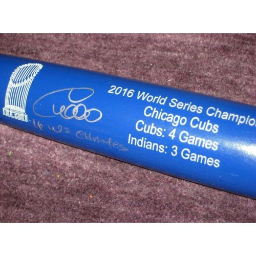  Sports Memorabilia WILLSON CONTRERAS Signed Louisville Slugger 2016 WS BAT w/ Beckett COA & Insc - Autographed MLB Bats