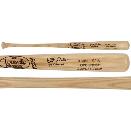  Sports Memorabilia Kirk Gibson Detroit Tigers Autographed Louisville Slugger Game Model Bat with84 Champs Inscription - Autographed MLB Bats