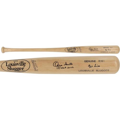  Sports Memorabilia Ozzie Smith St. Louis Cardinals Autographed Blonde Louisville Slugger Game Model Bat withHOF 02 Inscription - Autographed MLB Bats