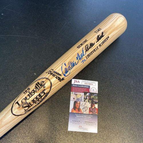  Sports Memorabilia Carlton Fisk Signed Louisville Slugger Game Model Baseball Bat JSA COA - Autographed MLB Bats