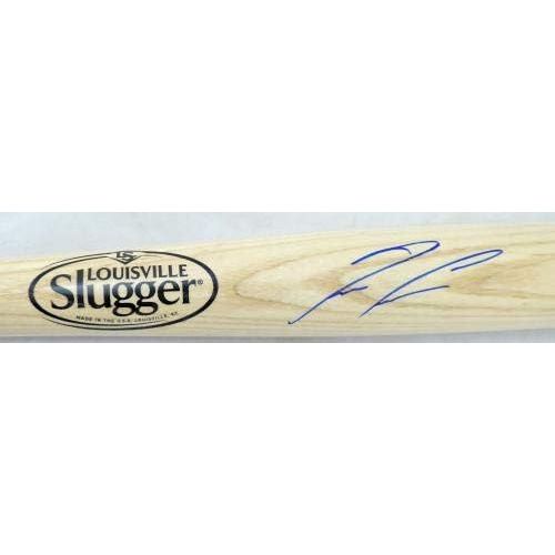  Sports Memorabilia Ronald Acuna Jr. Autographed Blonde Louisville Slugger Baseball Bat Atlanta Braves Beckett BAS Stock #181316 - Autographed MLB Bats