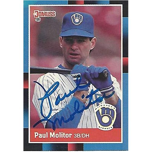  Sports Memorabilia PAUL MOLITOR -3B/2B- #4 (BREWERS) 7 TIME ALL-STAR, 4 TIME SILVER SLUGGER, and HOF - MLB Career 1978 thru 1998 - Signed 1988 DONRUSS CARD - Baseball Slabbed Autographed Cards