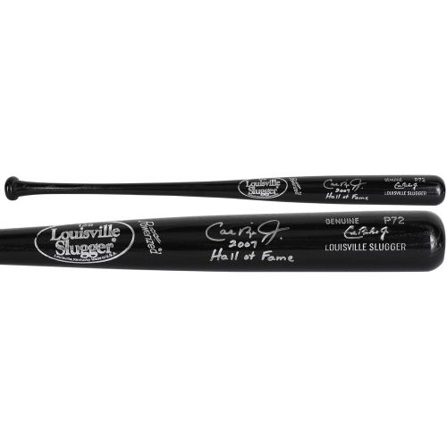  Sports Memorabilia Cal Ripken Jr. Baltimore Orioles Autographed Black Louisville Slugger Game Model Bat withHOF 2007 Inscription - Autographed MLB Bats