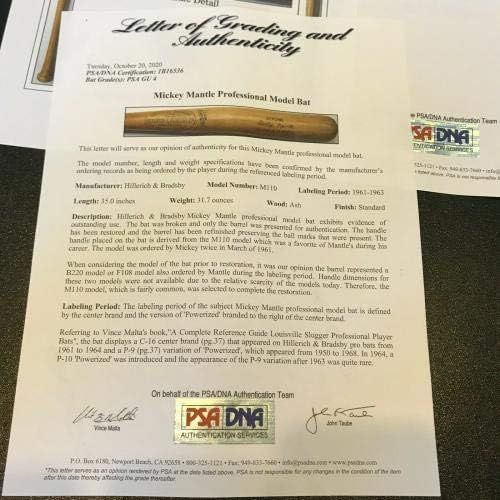  Sports Memorabilia Mickey Mantle 1961 Game Used Louisville Slugger Baseball Bat With PSA DNA COA - MLB Game Used Bats