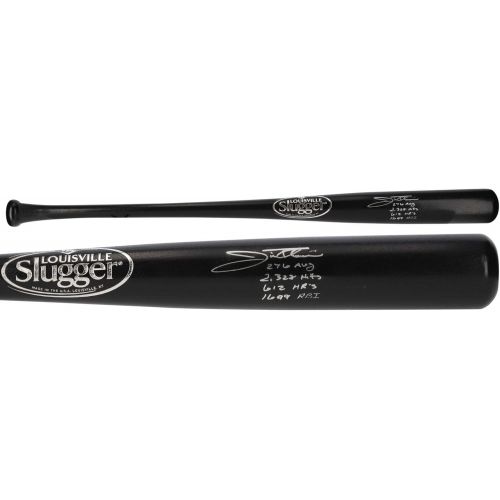  Sports Memorabilia Jim Thome Philadelphia Phillies Autographed Black Louisville Slugger Bat with Multiple Inscriptions - Autographed MLB Bats
