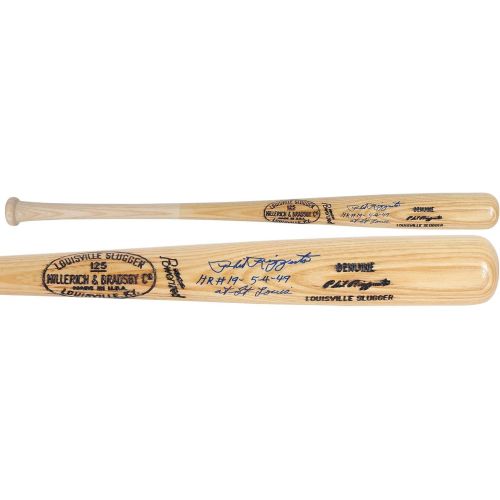  Sports Memorabilia Phil Rizzuto New York Yankees Autographed Blonde Louisville Slugger Bat withHR #19 Multiple Inscriptions - Autographed MLB Bats
