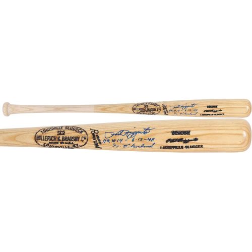  Sports Memorabilia Phil Rizzuto New York Yankees Autographed Blonde Louisville Slugger Bat withHR #14 Multiple Inscriptions - Autographed MLB Bats