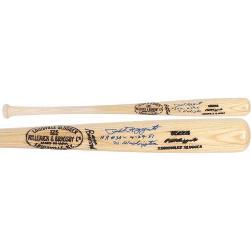  Sports Memorabilia Phil Rizzuto New York Yankees Autographed Blonde Louisville Slugger Bat withHR #30 Multiple Inscriptions - Autographed MLB Bats