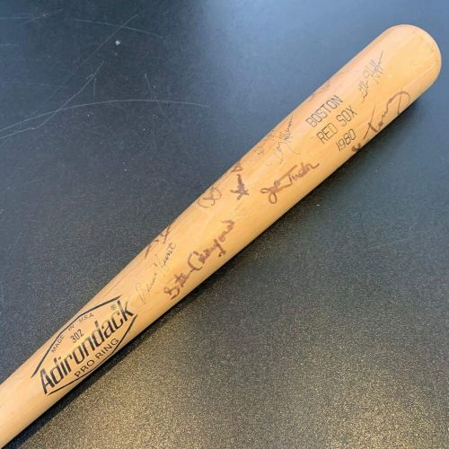  Sports Memorabilia 1980 Boston Red Sox Team Signed Louisville Slugger Bat - Autographed MLB Bats