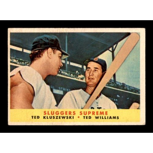  Sports Memorabilia #321 Ted Williams/Ted Kluszewski Sluggers Supreme HOF - 1958 Topps Baseball Cards (Star) Graded VGEX - Baseball Slabbed Autographed Vintage Cards