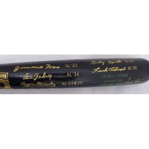  Sports Memorabilia Carl Yastrzemski & Frank Robinson Autographed Louisville Slugger Bat Triple Crown Winners Beckett BAS #F98591 - Autographed MLB Bats