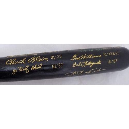  Sports Memorabilia Carl Yastrzemski & Frank Robinson Autographed Louisville Slugger Bat Triple Crown Winners Beckett BAS #F98591 - Autographed MLB Bats