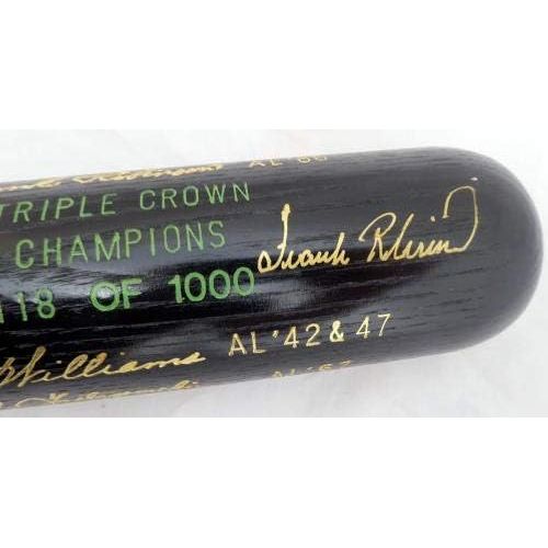  Sports Memorabilia Carl Yastrzemski & Frank Robinson Autographed Louisville Slugger Bat Triple Crown Winners Beckett BAS #F98591 - Autographed MLB Bats