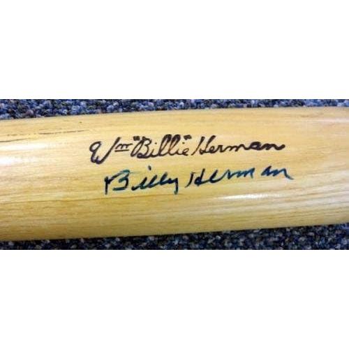  Sports Memorabilia Billy Herman Autographed Louisville Slugger Bat Chicago Cubs, Brooklyn Dodgers JSA #K27052 - Autographed MLB Bats