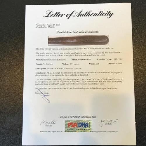  Sports Memorabilia 1983 Paul Molitor Signed Game Issued Louisville Slugger Bat PSA DNA COA - Autographed MLB Bats